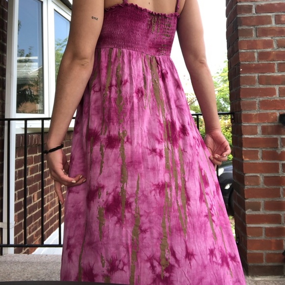 Pink Tie Dye Maxi Dress - Picture 4 of 4